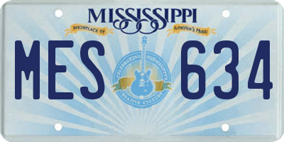 MS license plate MES634