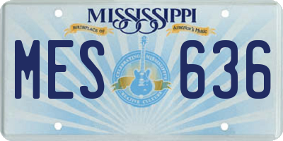 MS license plate MES636