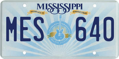 MS license plate MES640