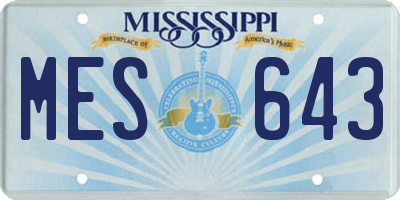 MS license plate MES643