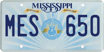 MS license plate MES650