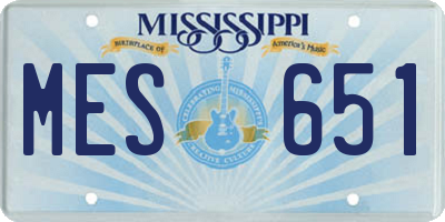 MS license plate MES651