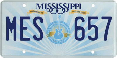 MS license plate MES657