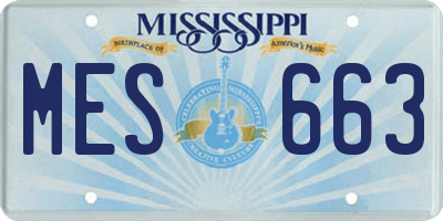 MS license plate MES663