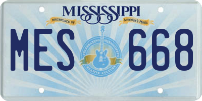 MS license plate MES668