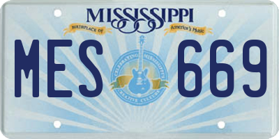 MS license plate MES669
