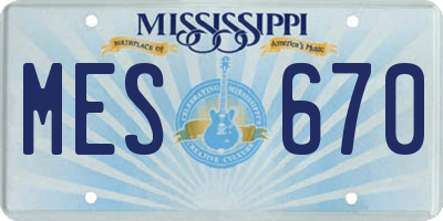 MS license plate MES670