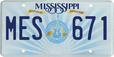 MS license plate MES671