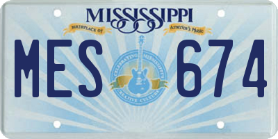 MS license plate MES674