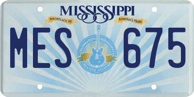 MS license plate MES675
