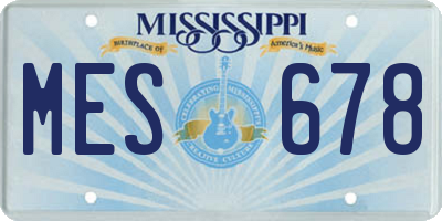 MS license plate MES678