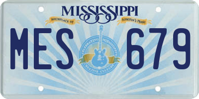 MS license plate MES679