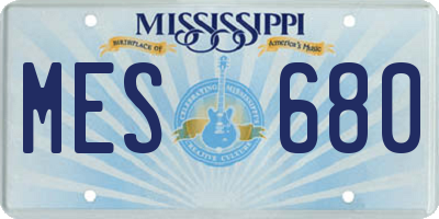MS license plate MES680