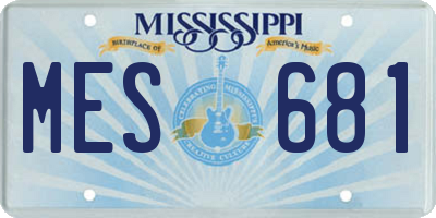 MS license plate MES681