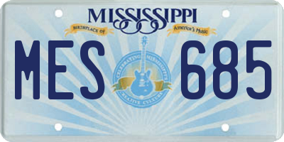 MS license plate MES685