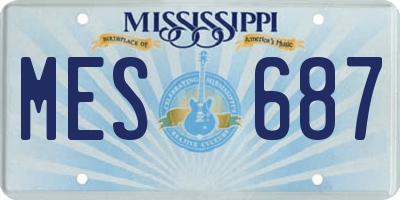 MS license plate MES687