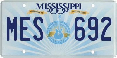 MS license plate MES692