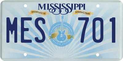 MS license plate MES701