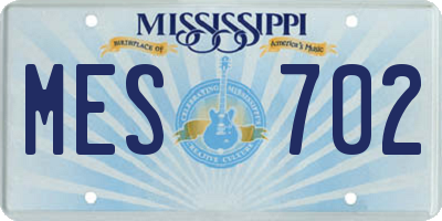 MS license plate MES702