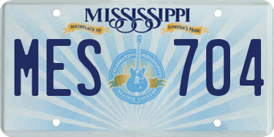 MS license plate MES704