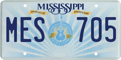 MS license plate MES705