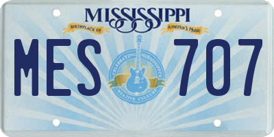 MS license plate MES707