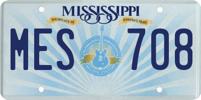 MS license plate MES708