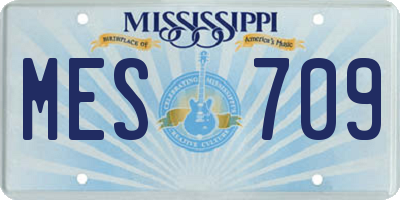 MS license plate MES709