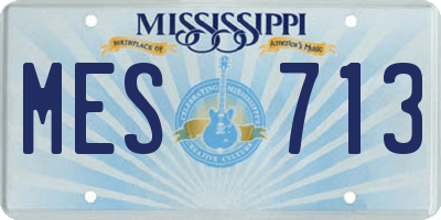 MS license plate MES713