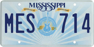MS license plate MES714