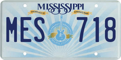 MS license plate MES718