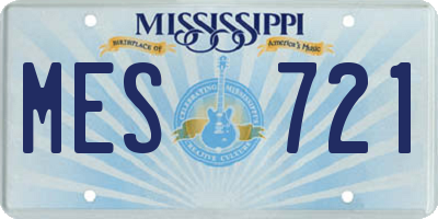 MS license plate MES721
