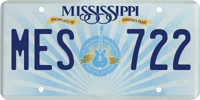 MS license plate MES722