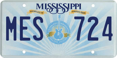 MS license plate MES724