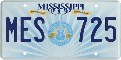 MS license plate MES725