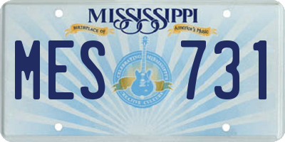 MS license plate MES731