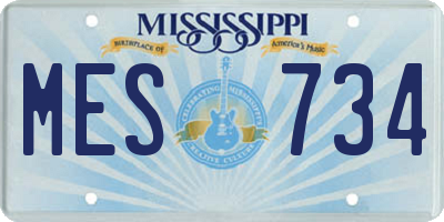 MS license plate MES734