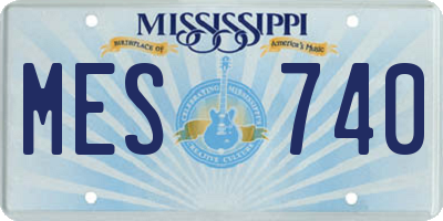 MS license plate MES740