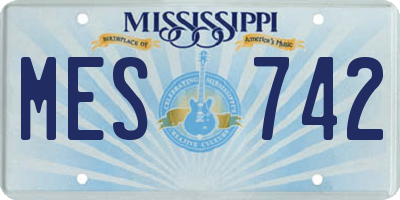MS license plate MES742