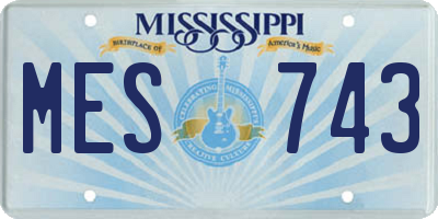 MS license plate MES743