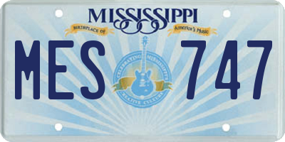 MS license plate MES747