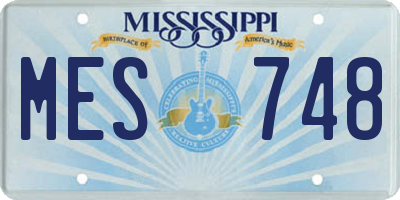 MS license plate MES748