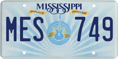 MS license plate MES749