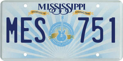 MS license plate MES751