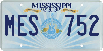 MS license plate MES752