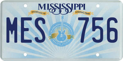 MS license plate MES756