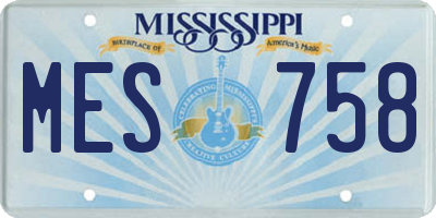 MS license plate MES758