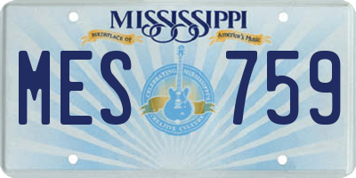 MS license plate MES759