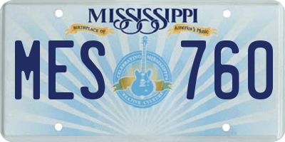 MS license plate MES760