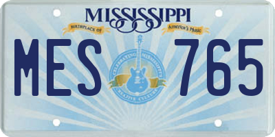 MS license plate MES765